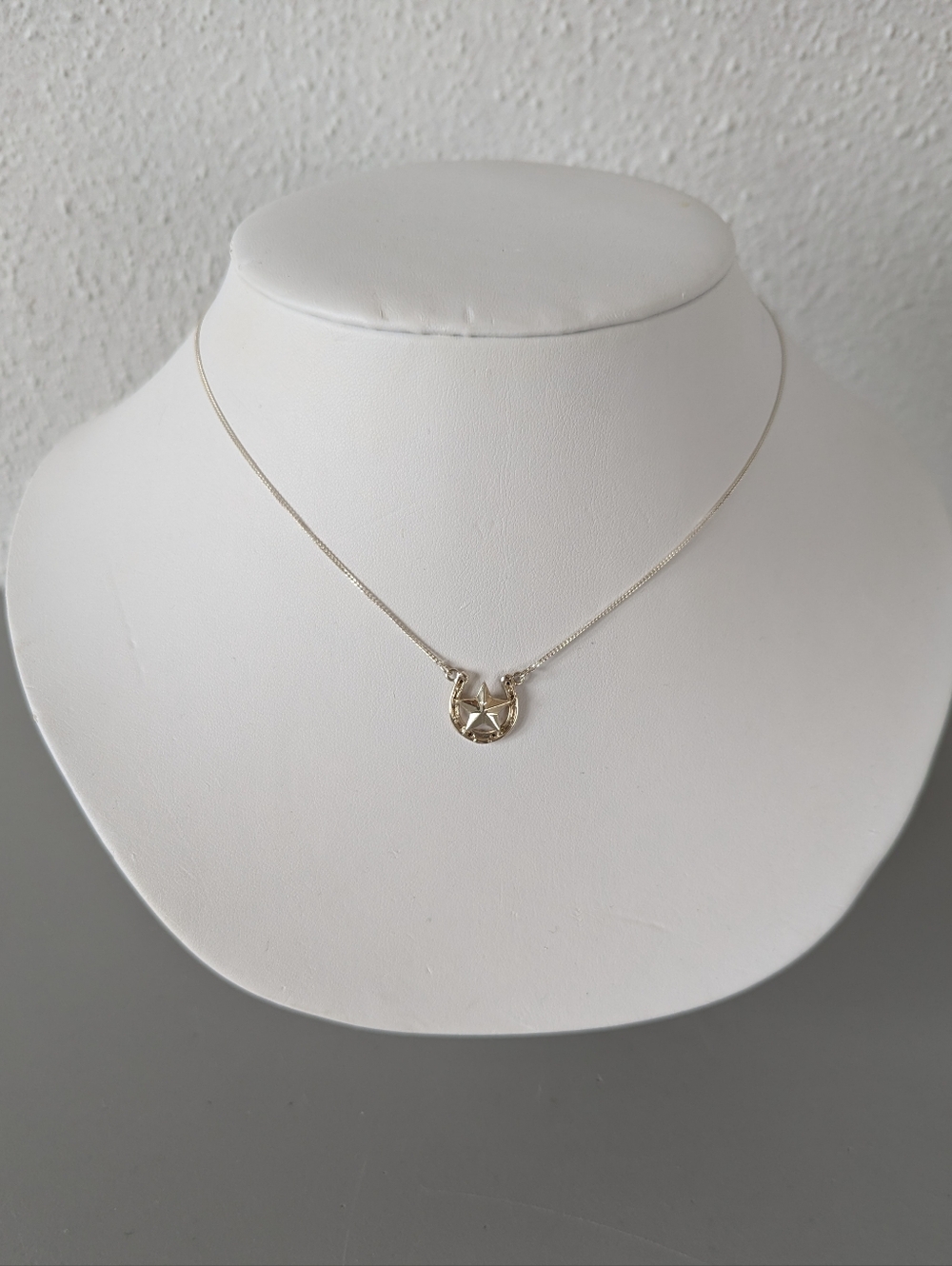 Sterling Silver Lucky Charm Horseshoe And Star Necklace